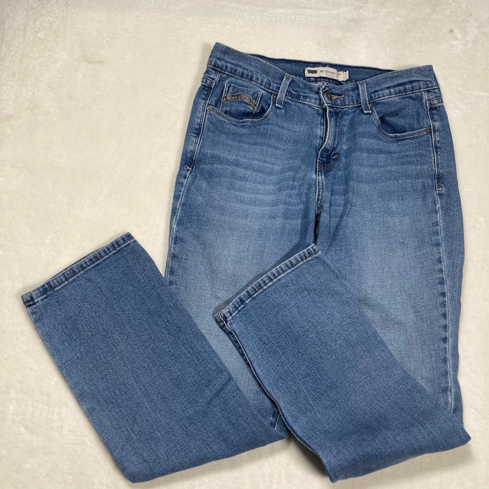 Levis 505 Straight Leg Jeans Womens 6S W28 Medium Wash Blue Denim Classic Basic